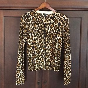 J. Crew Leopard Print Cardigan, Size S